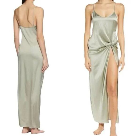 SKIMS Dresses & Skirts - NWT High Slit Silk Slip Dress 3XL